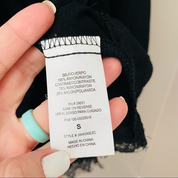 Altar'd State Long Sleeve Velvet Blouse Black Sz Small - Picture 9 of 10